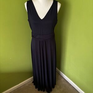 Boden Jersey V-neck Navy Blue Sleeveless Maxi Dress